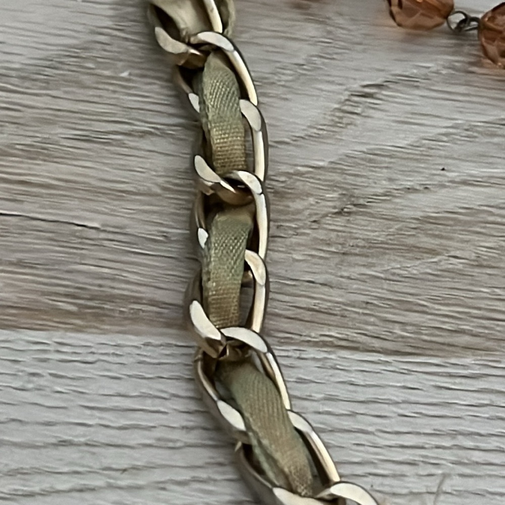 Vintage Gold Tone Beaded Rhinestone Necklace - Picture 5 of 6